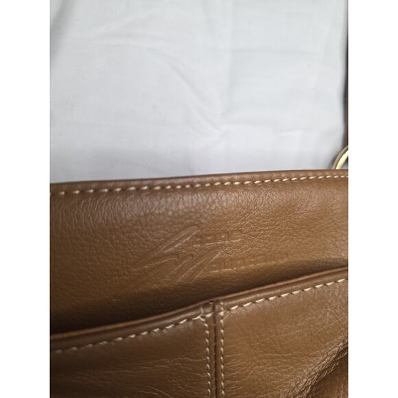Vintage Stone Mountain USA Tan Leather Shoulder Bag Crossbody Adjustable - Picture 3 of 9